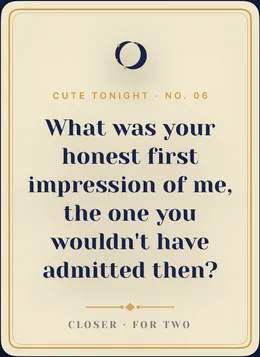 A Cute Tonight prompt about first impressions